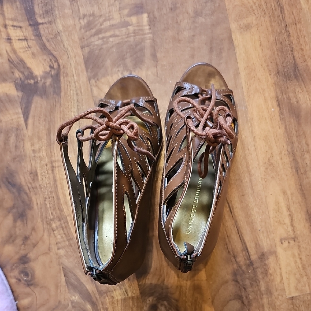 Chinese Laundry Tan Lace-Up Sandals